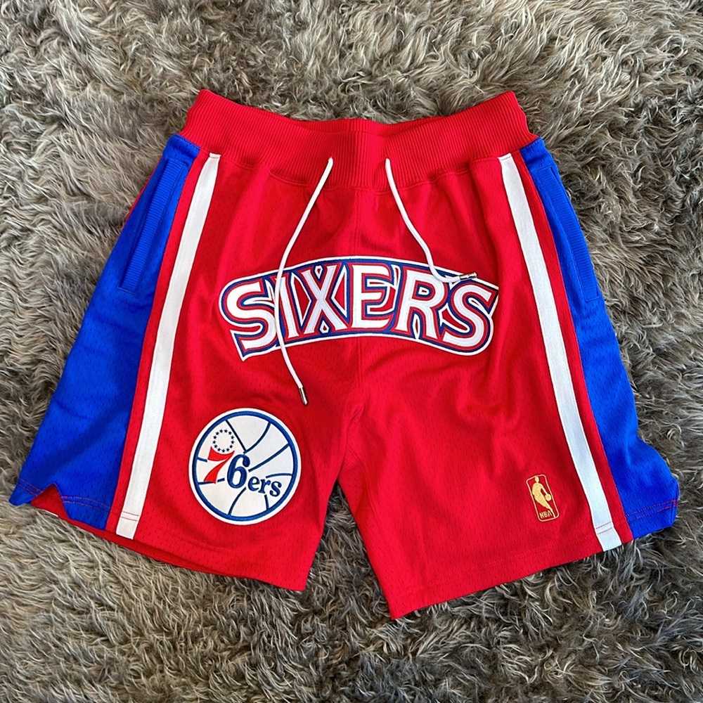 Philadelphia 76ers Mitchell & Ness x Just Don 1996-97 Authentic Shorts - Red